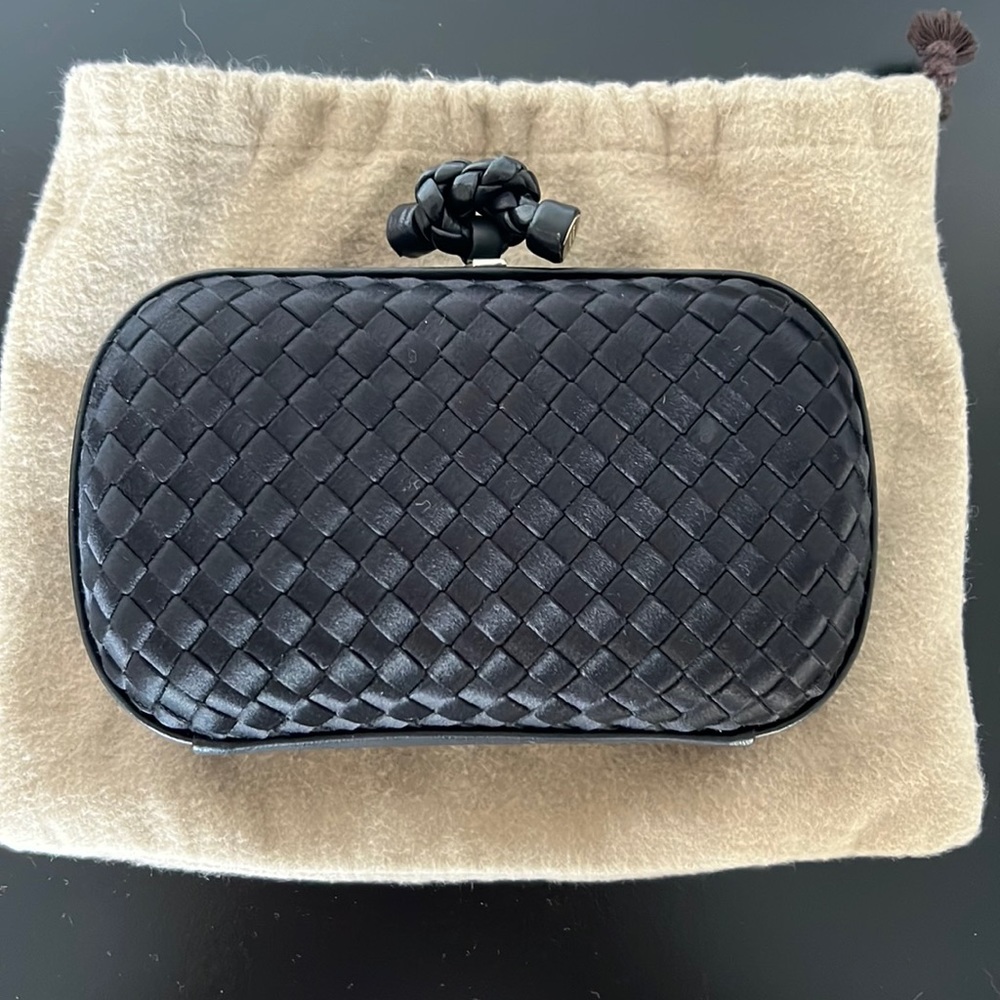 Black Bottega Veneta Knot Clutch